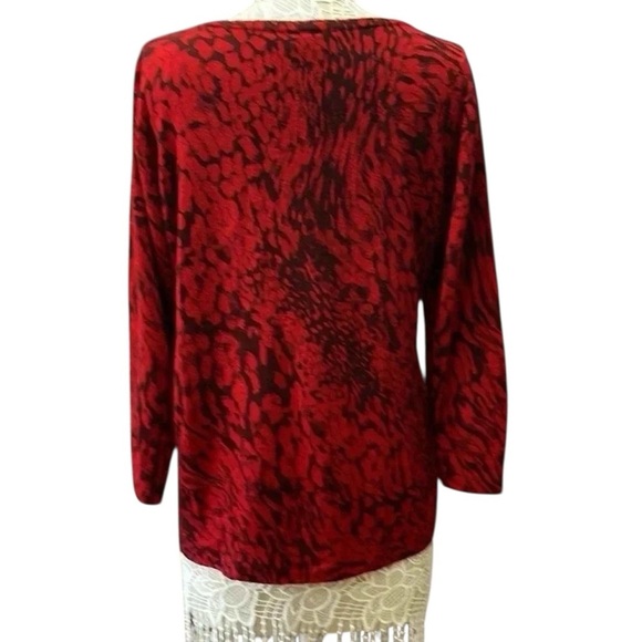 Cato Red and Black Button Up Sweater - Picture 4 of 8